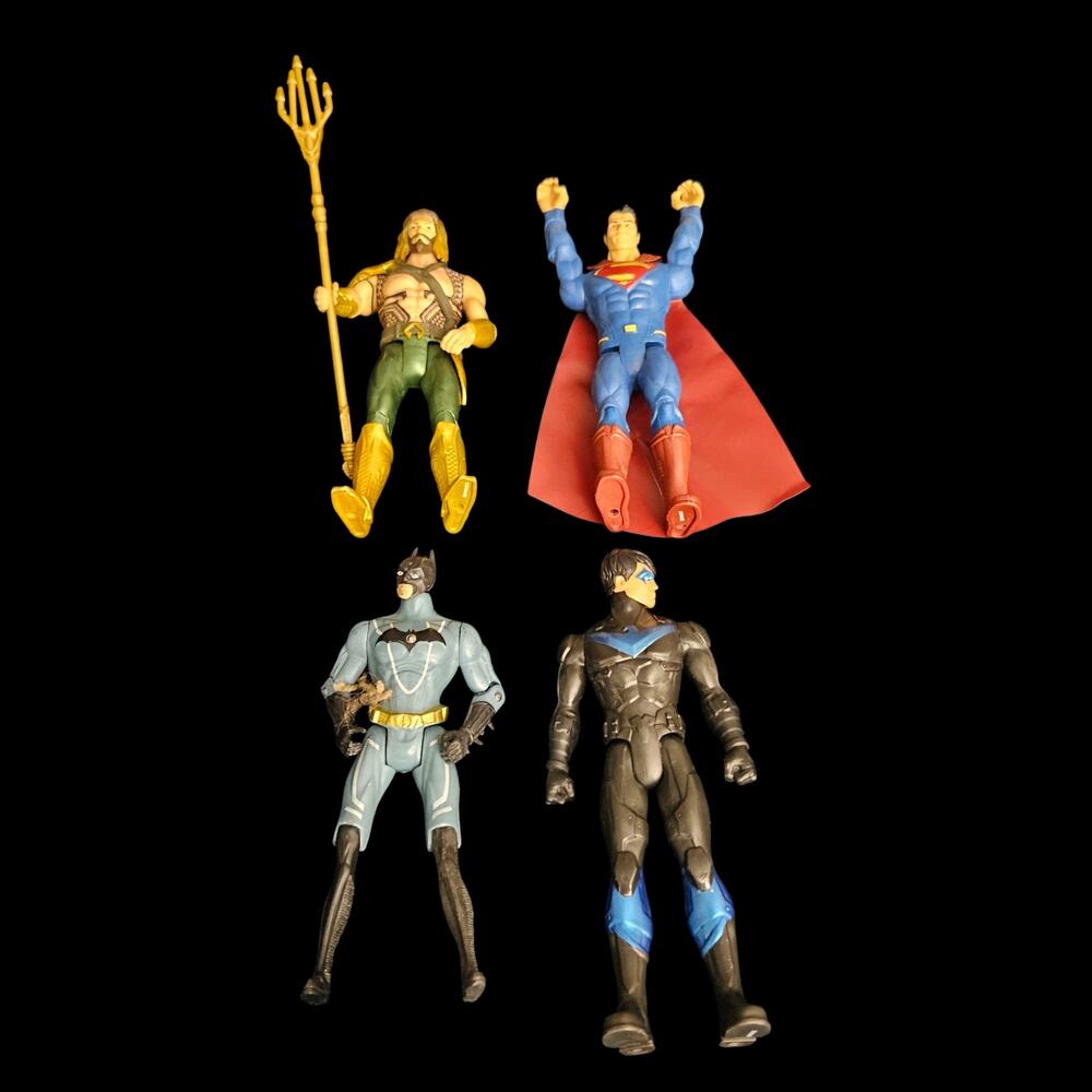 DC Comics Justice League Action Figures Lot Superman Batman Nightwing Aquaman